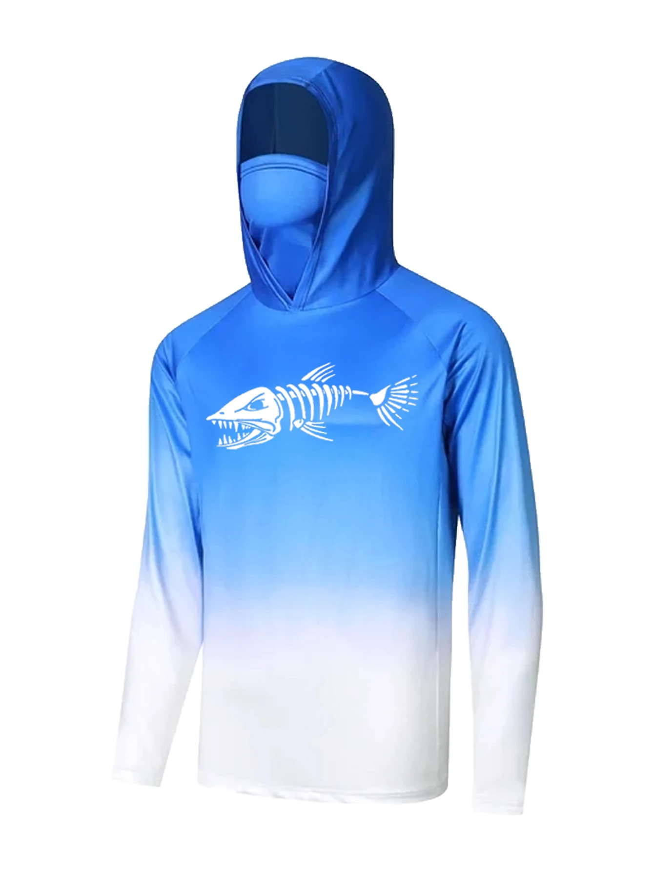 Unisex Blue Gradient Fishing H - Fishing Shirt Uv Protection 评论和价格