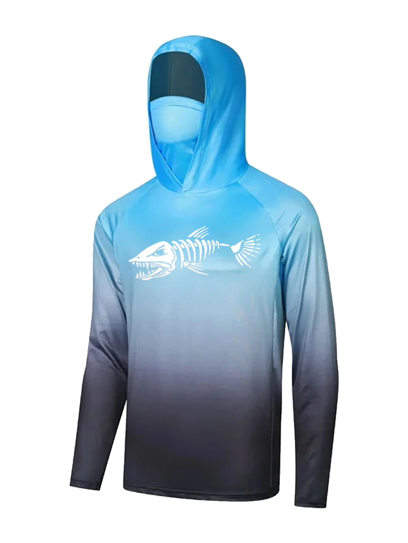 Unisex Blue Gradient Fishing H - Fishing Shirt Uv Protection 评论和价格